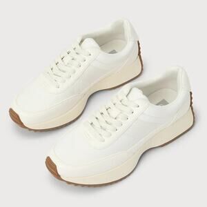 DV By Dolce Vita Women's Bettie White Lace-Up Sneakers Size 8.5
